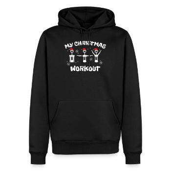 Mein Weihnachten Workout Winzer Wein Rot Geschenk - Männer Premium Bio Hoodie - Schwarz - Vorne - Nico (187cm)