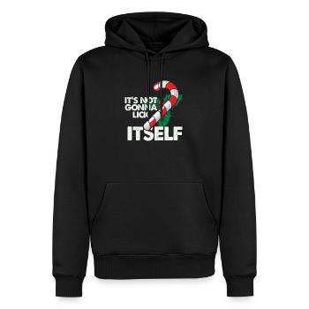 Ca ne va pas se lécher La canne de Noël - Sweat à capuche Premium bio Homme - noir - Devant - Nico (187cm)