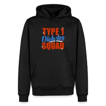Diabète Diabète - Sweat à capuche Premium bio Homme - noir - Devant - Nico (187cm)