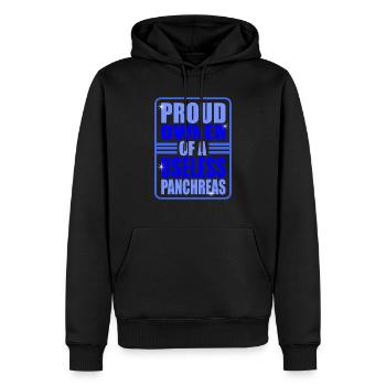 Diabète Diabète - Sweat à capuche Premium bio Homme - noir - Devant - Nico (187cm)