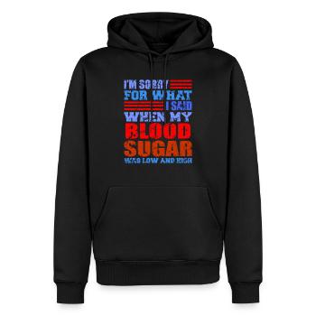 Diabète Diabète - Sweat à capuche Premium bio Homme - noir - Devant - Nico (187cm)