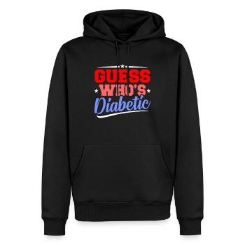 Diabète Diabète - Sweat à capuche Premium bio Homme - noir - Devant - Nico (187cm)
