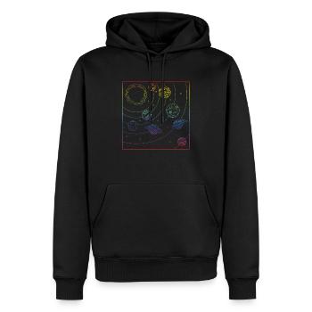 Buntes Universum-Planeten-Galaxie-Universum - Männer Premium Bio Hoodie - Schwarz - Vorne - Nico (187cm)