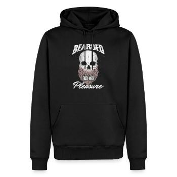 Homme barbu cadeau barbe moustaches barbu pour elle - Sweat à capuche Premium bio Homme - noir - Devant - Nico (187cm)