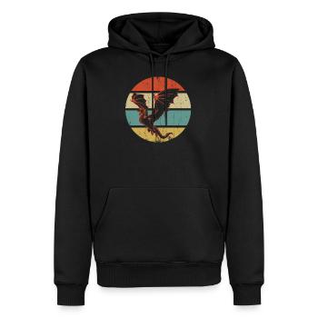 Drache - Männer Premium Bio Hoodie - Schwarz - Vorne - Nico (187cm)