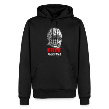 La Palestine libre. Proud Palestine Roots. Free Gaza - Sweat à capuche Premium bio Homme - noir - Devant - Nico (187cm)