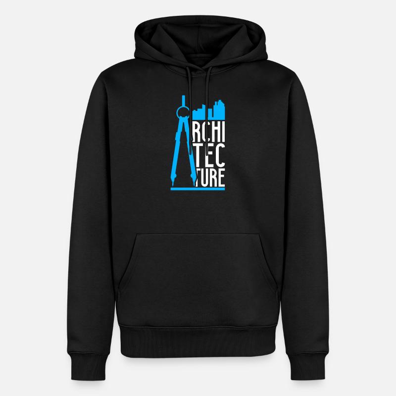 L'architecture - Sweat à capuche Premium bio Homme - noir