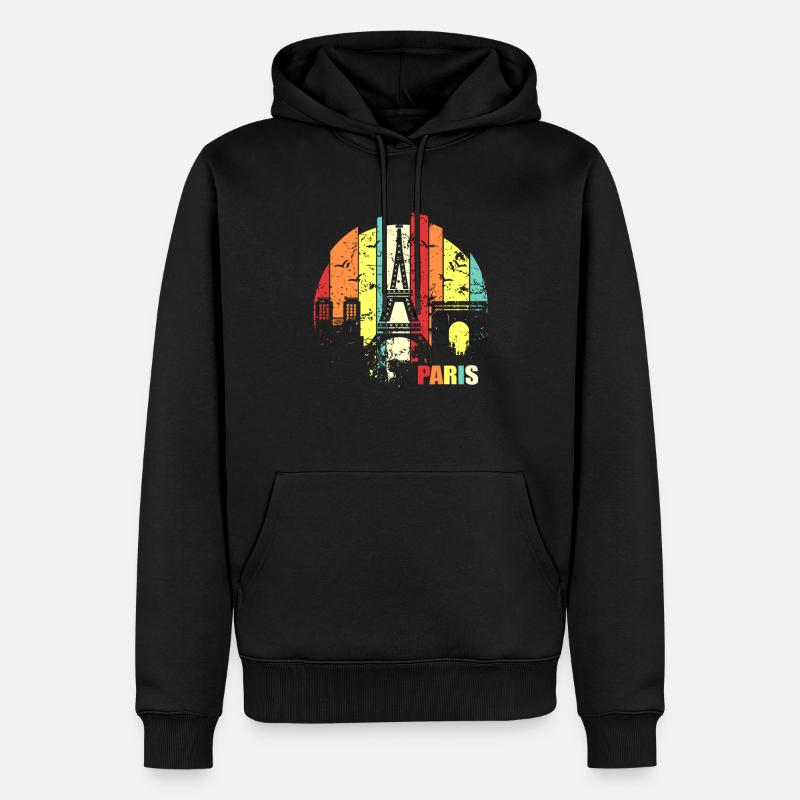 Paris - Männer Premium Bio Hoodie - Schwarz
