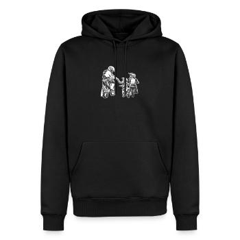 Vati-Vati-Motorrad-Vatertags-Motocross-Geschenk - Männer Premium Bio Hoodie - Schwarz - Vorne - Nico (187cm)