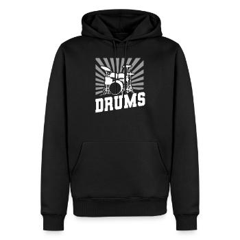 Schlagzeug Schlagzeuger Drummer Geschenk - Männer Premium Bio Hoodie - Schwarz - Vorne - Nico (187cm)
