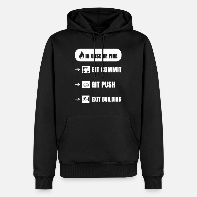 Git Feuer Lustig - Männer Premium Bio Hoodie - Schwarz