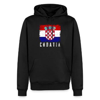 Kroatien - Männer Premium Bio Hoodie - Schwarz - Vorne - Nico (187cm)
