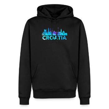 Kroatien - Männer Premium Bio Hoodie - Schwarz - Vorne - Nico (187cm)