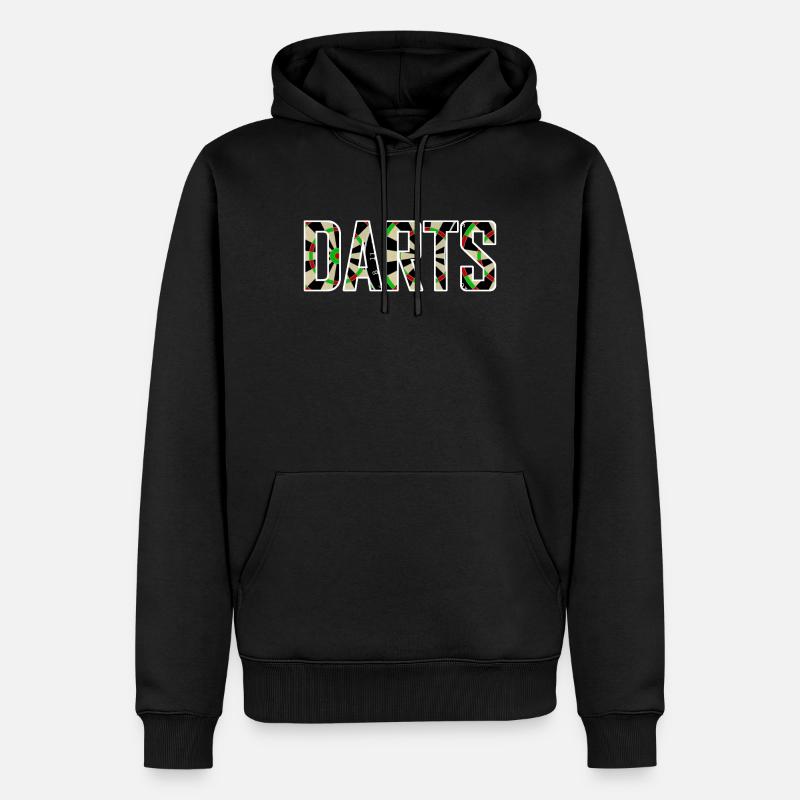 Fléchettes - Sweat à capuche Premium bio Homme - noir