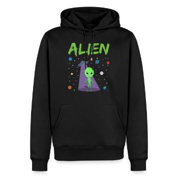 Alien - Männer Premium Bio Hoodie - Schwarz - Vorne - Nico (187cm)