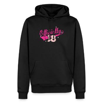 18th birthday - Men’s Premium Organic Hoodie - black - Front - Nico (187cm)
