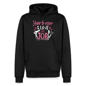 Hairdresser I Love My Job Friseurin Friseur Salon - Männer Premium Bio Hoodie - Schwarz - Vorne - Nico (187cm)
