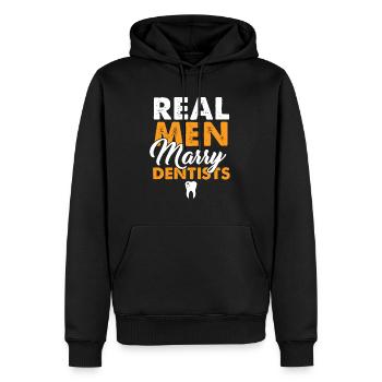 Dentistry Dentist Dental Student Humor Gift Real - Sweat à capuche Premium bio Homme - noir - Devant - Nico (187cm)