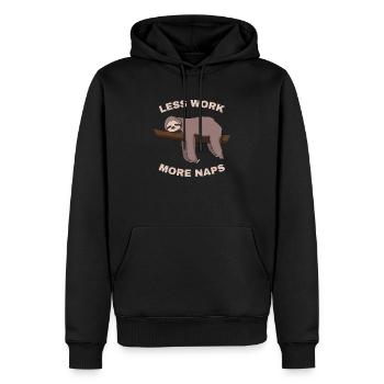 Less Work More Naps - Men’s Premium Organic Hoodie - black - Front - Nico (187cm)