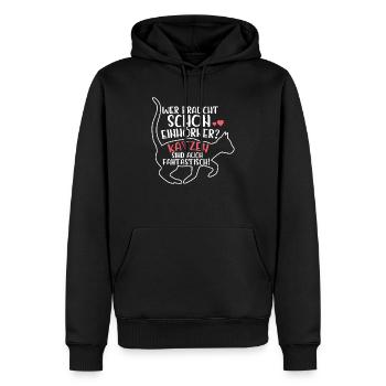 Katze - Männer Premium Bio Hoodie - Schwarz - Vorne - Nico (187cm)