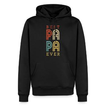 Papa Vater Paps Geschenk Dad Vatertag Geburtstag - Männer Premium Bio Hoodie - Schwarz - Vorne - Nico (187cm)