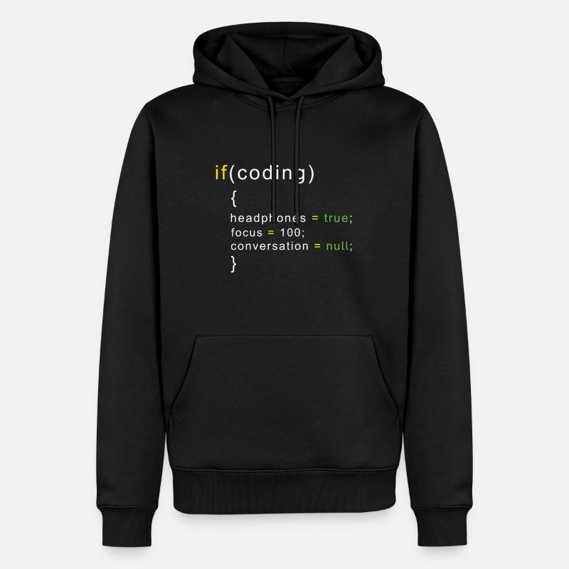 Coder coding - Men’s Premium Organic Hoodie - black