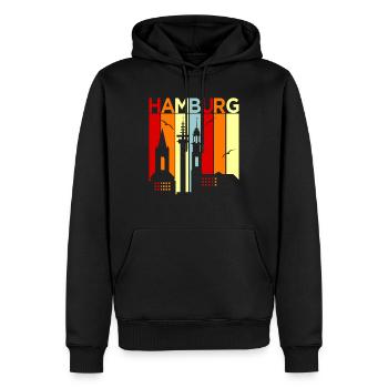 Hambourg - Sweat à capuche Premium bio Homme - noir - Devant - Nico (187cm)