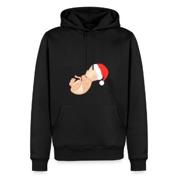 Weihnachten Schwanger Schwangerschaft Babybauch - Männer Premium Bio Hoodie - Schwarz - Vorne - Nico (187cm)