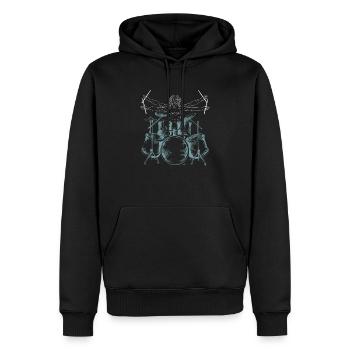 Schlagzeuger Musikliebhaber Rockbands Trommeln - Männer Premium Bio Hoodie - Schwarz - Vorne - Nico (187cm)