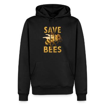 Apiculteur Honey Bee Flower Ruche Save The Bees - Sweat à capuche Premium bio Homme - noir - Devant - Nico (187cm)