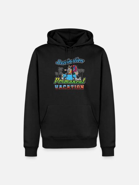 Destination Permanent Vacation Funny Veterans - Men’s Premium Organic Hoodie - black
