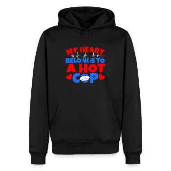 police - Sweat à capuche Premium bio Homme - noir - Devant - Nico (187cm)