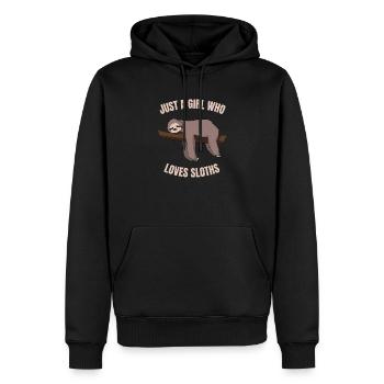 Juste une fille qui aime les paresseux - Sweat à capuche Premium bio Homme - noir - Devant - Nico (187cm)