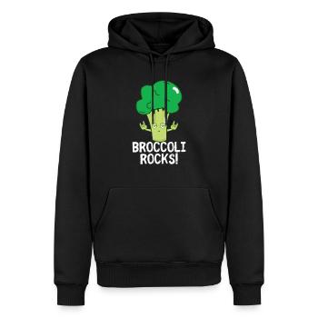 brocoli - Sweat à capuche Premium bio Homme - noir - Devant - Nico (187cm)