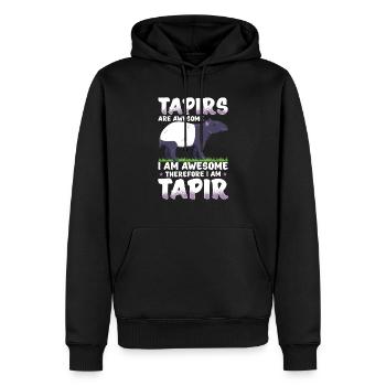 tapir - Sweat à capuche Premium bio Homme - noir - Devant - Nico (187cm)