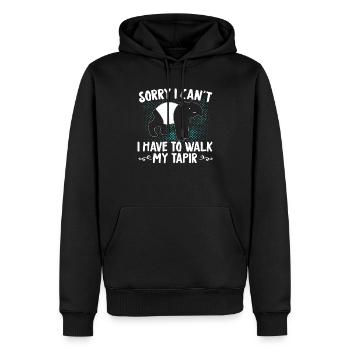 Tapir - Männer Premium Bio Hoodie - Schwarz - Vorne - Nico (187cm)