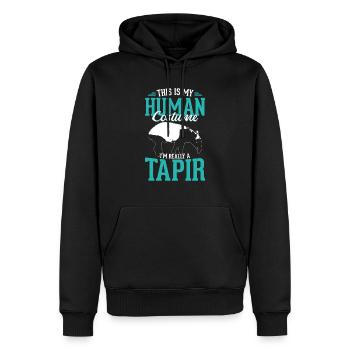 tapir - Sweat à capuche Premium bio Homme - noir - Devant - Nico (187cm)