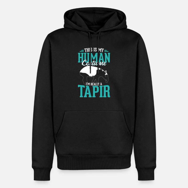 tapir - Ekologiczna męska bluza z kapturem Premium - czarny