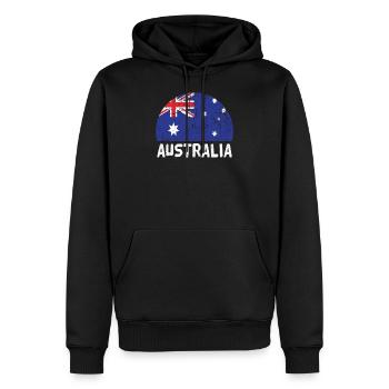 Australie - Sweat à capuche Premium bio Homme - noir - Devant - Nico (187cm)