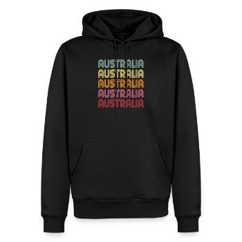 Australie - Sweat à capuche Premium bio Homme - noir - Devant - Nico (187cm)