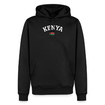 Kenya - Sweat à capuche Premium bio Homme - noir - Devant - Nico (187cm)