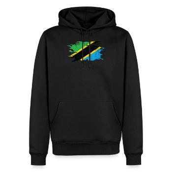 Tansania - Männer Premium Bio Hoodie - Schwarz - Vorne - Nico (187cm)