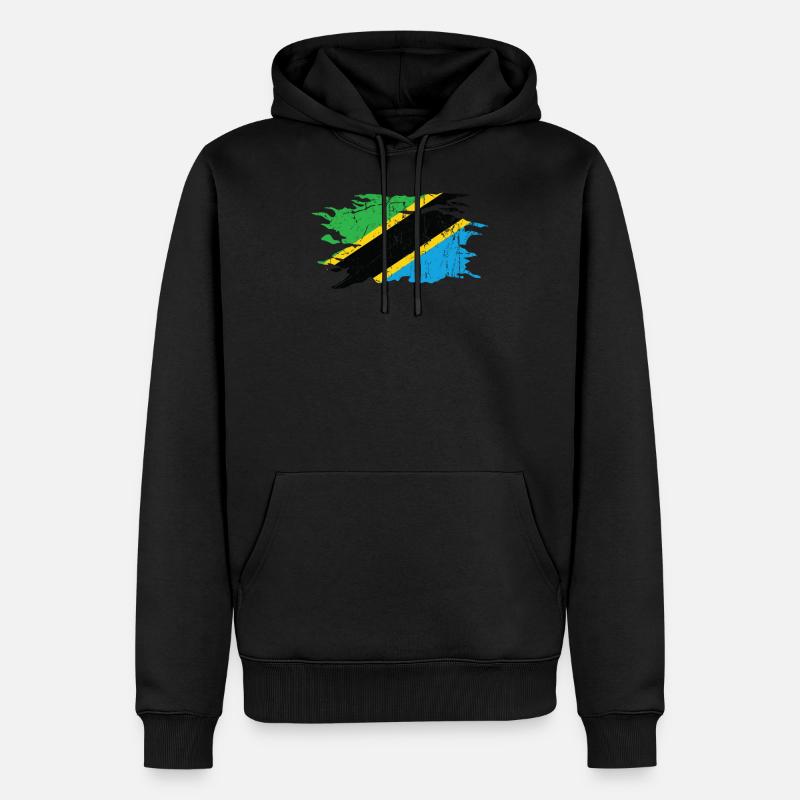 Tansania - Männer Premium Bio Hoodie - Schwarz