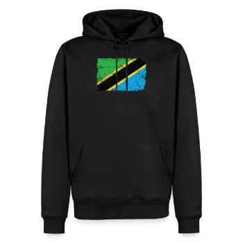 Tansania - Männer Premium Bio Hoodie - Schwarz - Vorne - Nico (187cm)