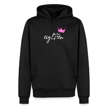 18. Geburtstag 18 Jahre alt eighteen - Männer Premium Bio Hoodie - Schwarz - Vorne - Nico (187cm)