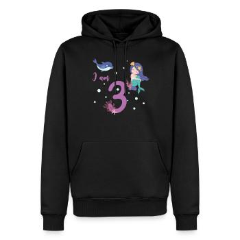 Sirène, j'ai 3 ans - Sweat à capuche Premium bio Homme - noir - Devant - Nico (187cm)