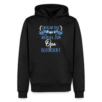 Großartige Papas werden zum Opa befördert Geschenk - Männer Premium Bio Hoodie - Schwarz - Vorne - Nico (187cm)