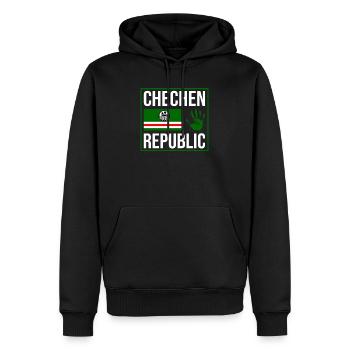 Chechen Republic, Strong Chechnya Flag, Chechnyan - Männer Premium Bio Hoodie - Schwarz - Vorne - Nico (187cm)