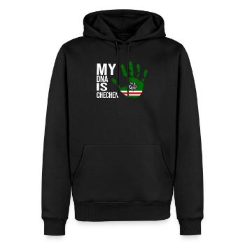 Drapeau tchétchène, My DNA Is Tchétchénie, Tchétchénie - Sweat à capuche Premium bio Homme - noir - Devant - Nico (187cm)