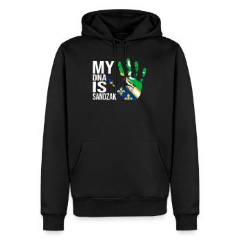 Sandzak, My DNA Is Sandzak, Sandzak Flag - Männer Premium Bio Hoodie - Schwarz - Vorne - Nico (187cm)